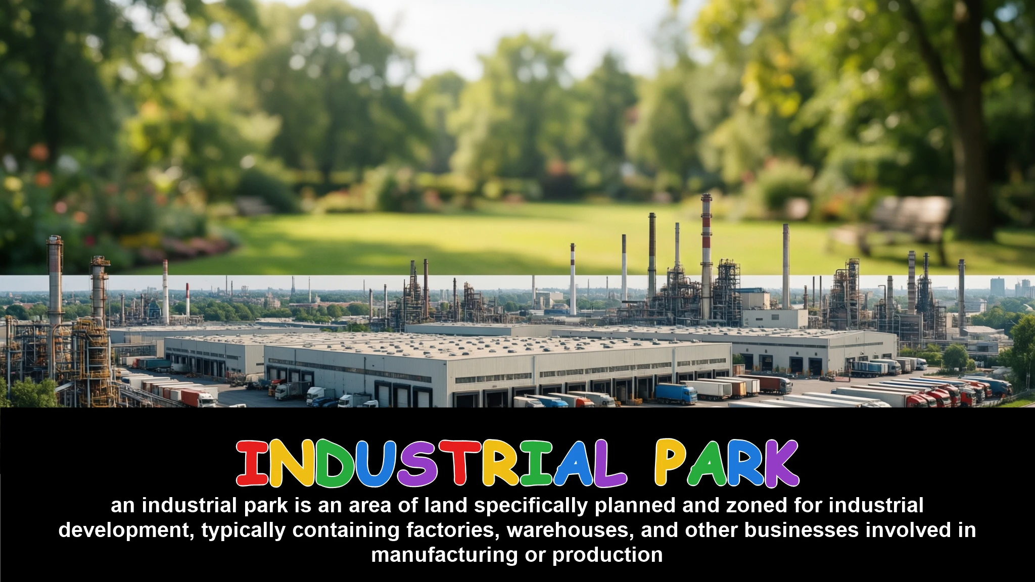 English Illustration for industrial park
